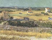 Vincent Van Gogh Harvest at La Crau,with Montmajour in the Background (Blue Cart) (mk09) Spain oil painting artist
